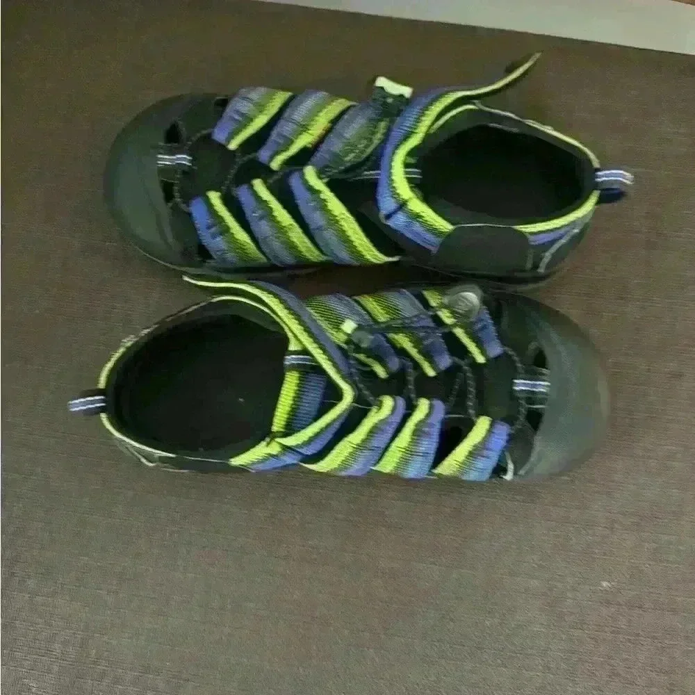 Keen Kids Black, Blue & Neon Green Closed-Toe Water Sandals